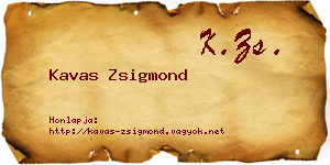 Kavas Zsigmond névjegykártya